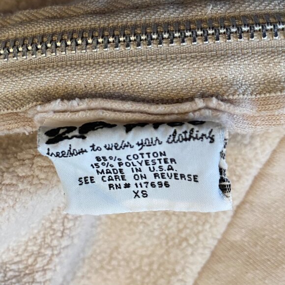 2B Free Zip Up Hoodie Juniors Butterfly Graphic Tan Size XS 90's Y2K - Picture 4 of 13